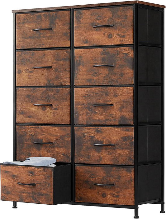 DUMOS Dresser for Bedroom Storage Tower with 10 Drawers
