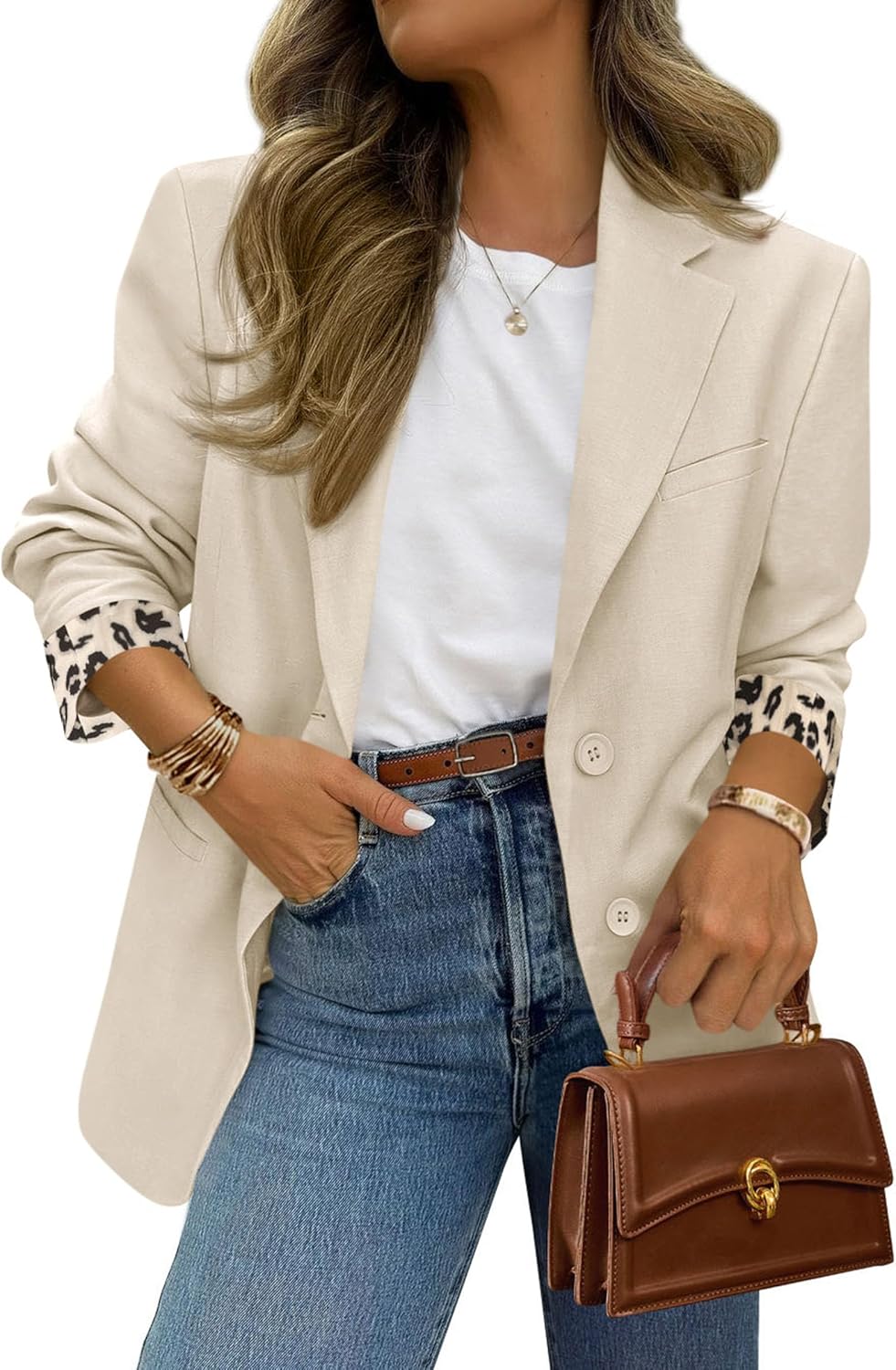 PRETTYGARDEN Blazers for Women: Chic Leopard Print Office Wear