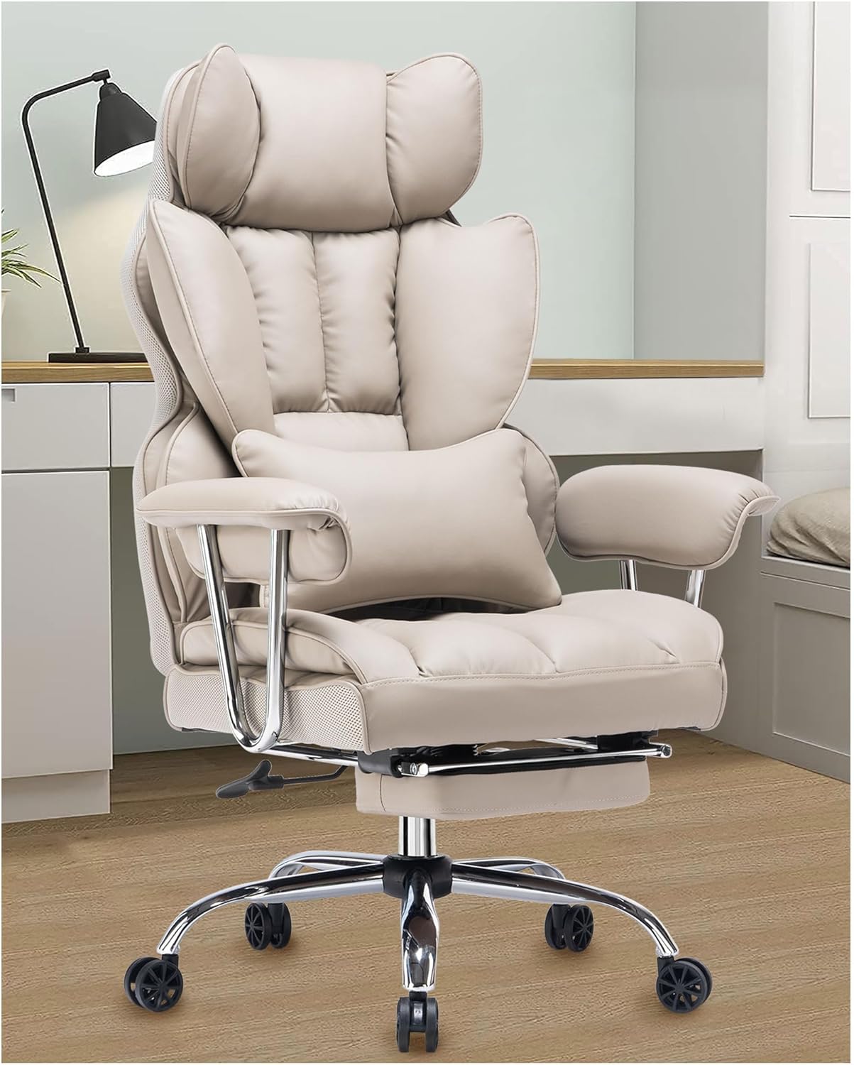 400LBS Executive Office Chair with Leg Rest & Lumbar Support