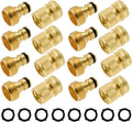 Hourleey Garden Hose Quick Connector Kit - Solid Brass, No-Leak 3/4 in