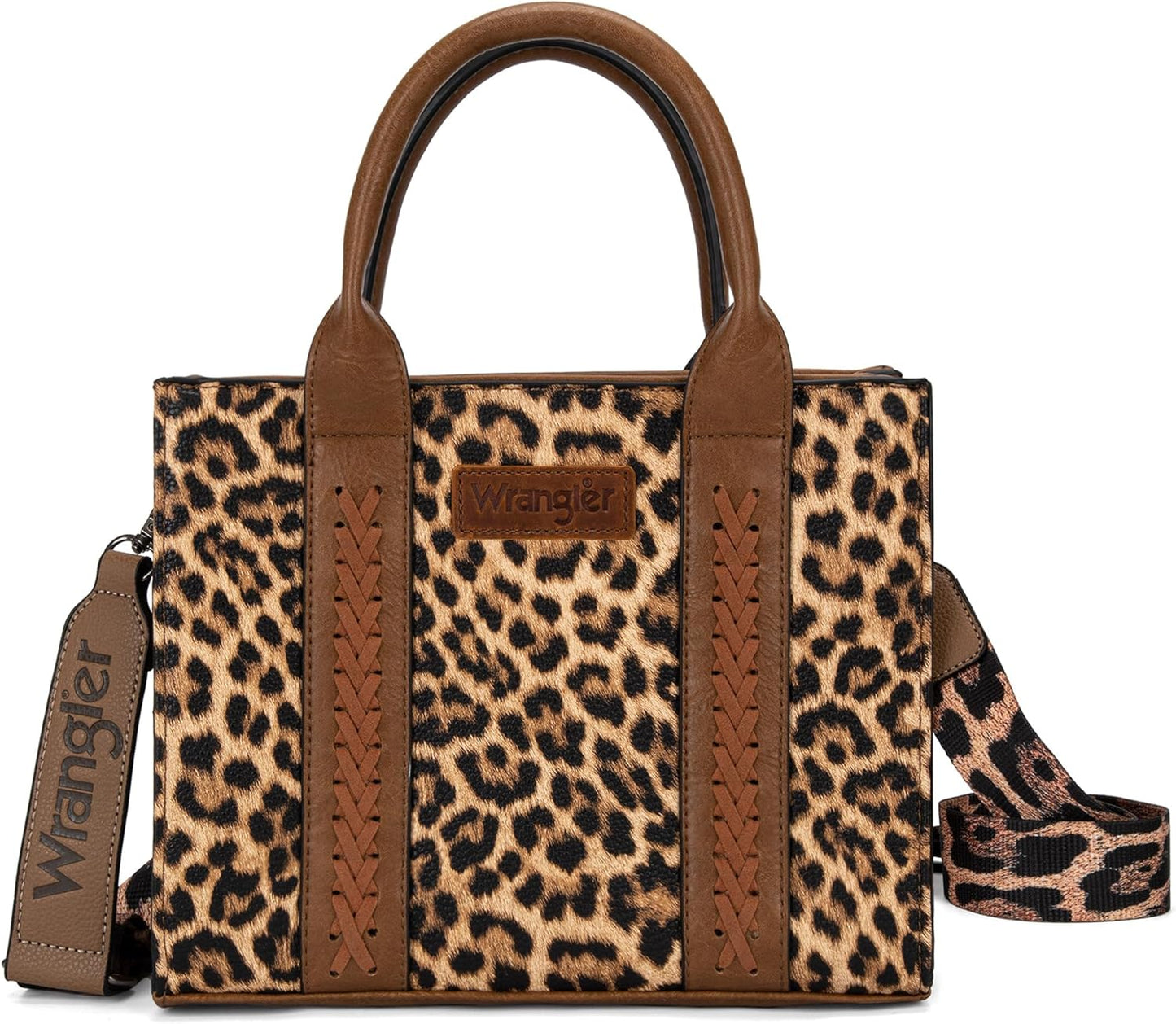 Wrangler Medium Tote Bag for Women with Stylish Leopard Pattern