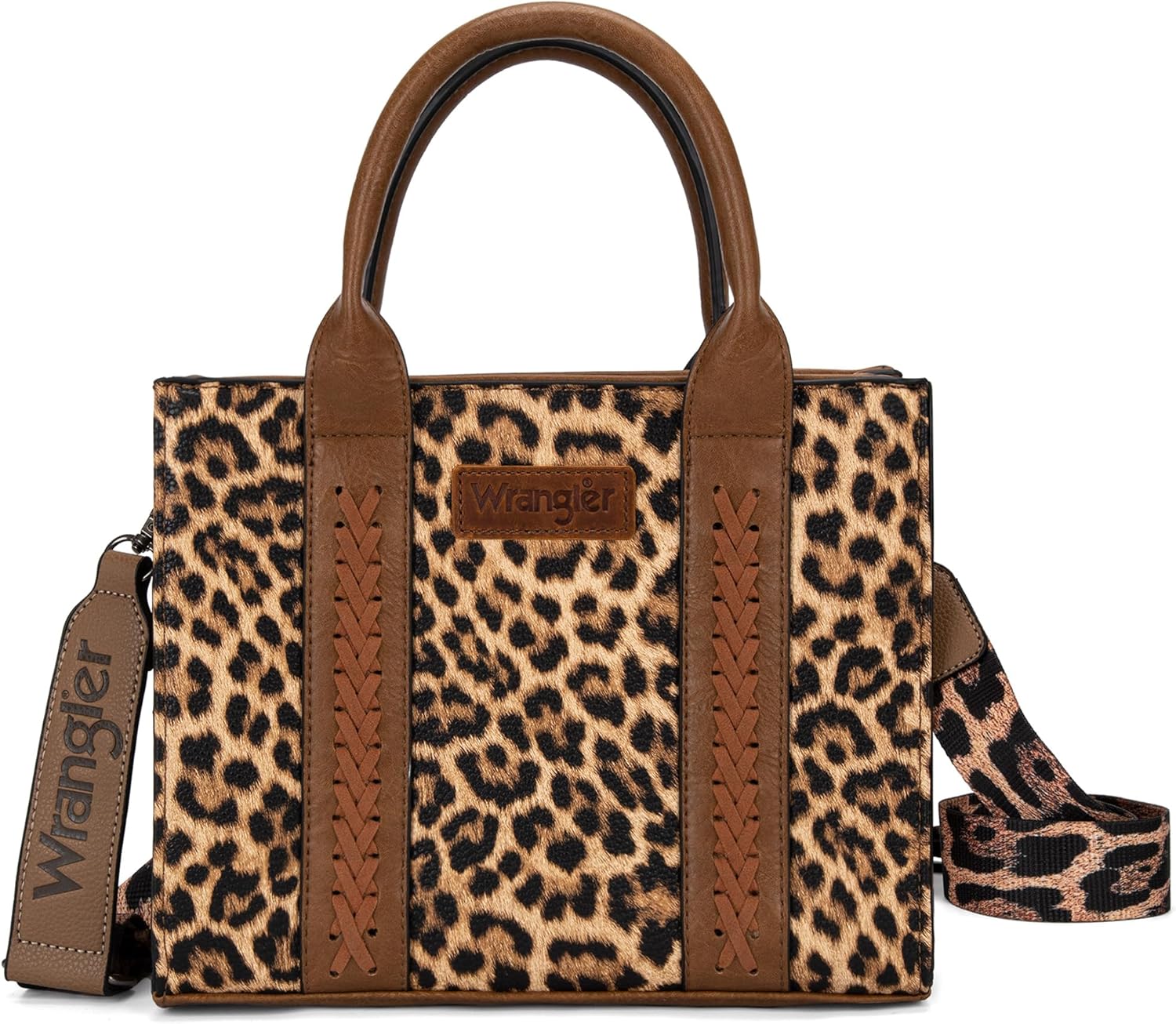 Wrangler Medium Tote Bag for Women with Stylish Leopard Pattern