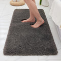 Dark Grey Bathroom Rugs 24x36 Non Slip Fluffy Bath Mat - Soft Plush