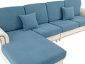 Couch Cushion Covers for Sectional Sofa L Shape Blue - 3 Seater + 1