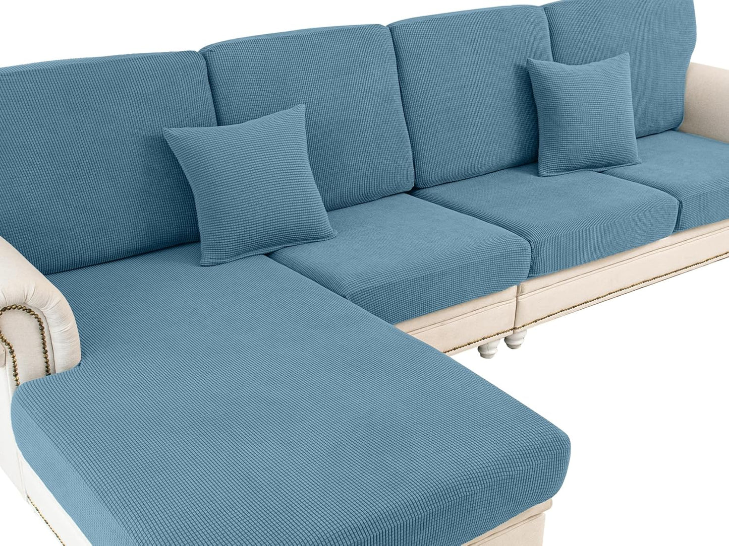 Couch Cushion Covers for Sectional Sofa L Shape Washable Slipcovers