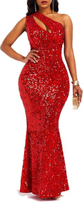 VERWIN Sequins Mermaid Bodycon Maxi Dress - Elegant Party Look