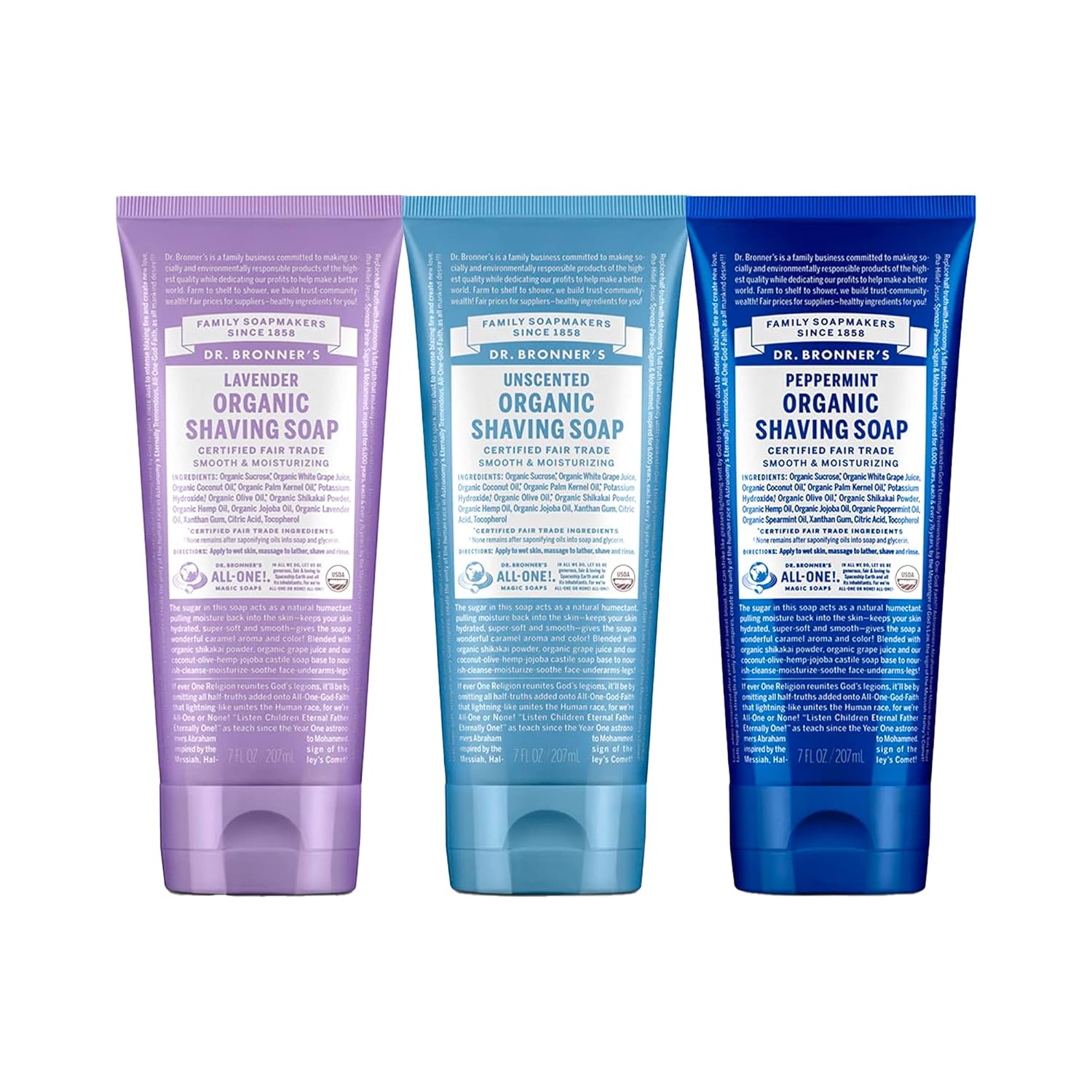 Dr. Bronner's Organic Shaving Soap Variety Pack for Smooth Skin