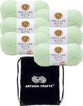 Feels Like Butta Mint 6-Skein Set - Soft Worsted Polyester Yarn