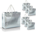 Silver Gift Bags Large Size Set of 30 - Reusable Metallic Party Bags