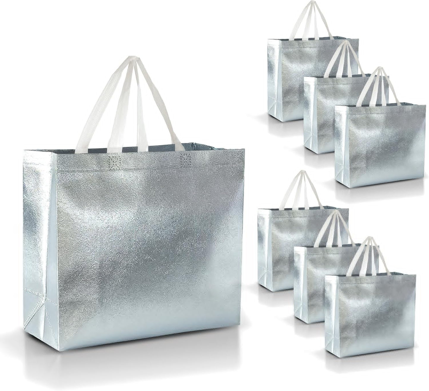 Nush Nush Silver Gift Bags Set of 30 for Eco-Friendly Gifting