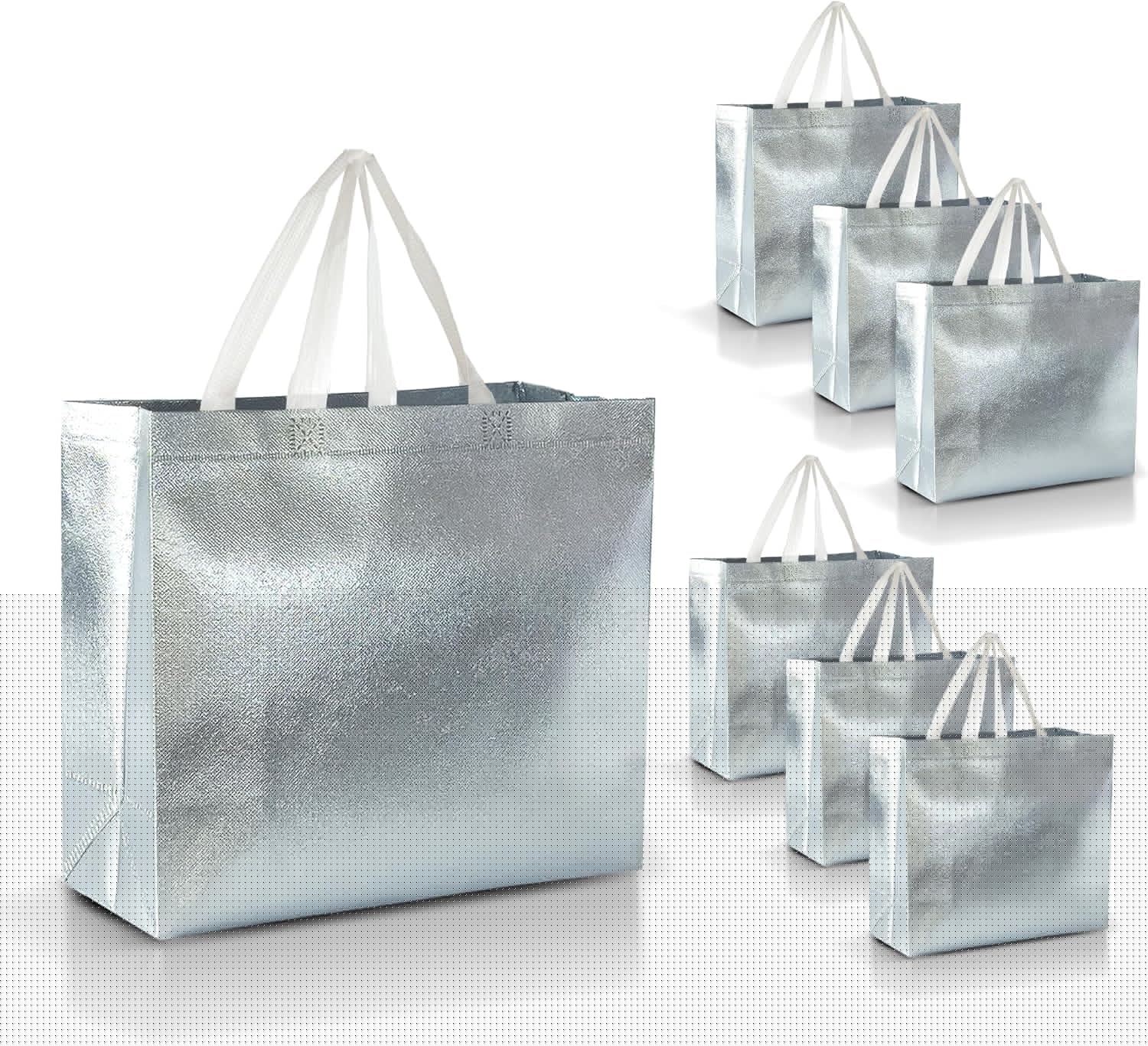 Nush Nush Silver Gift Bags Set of 30 for Eco-Friendly Gifting