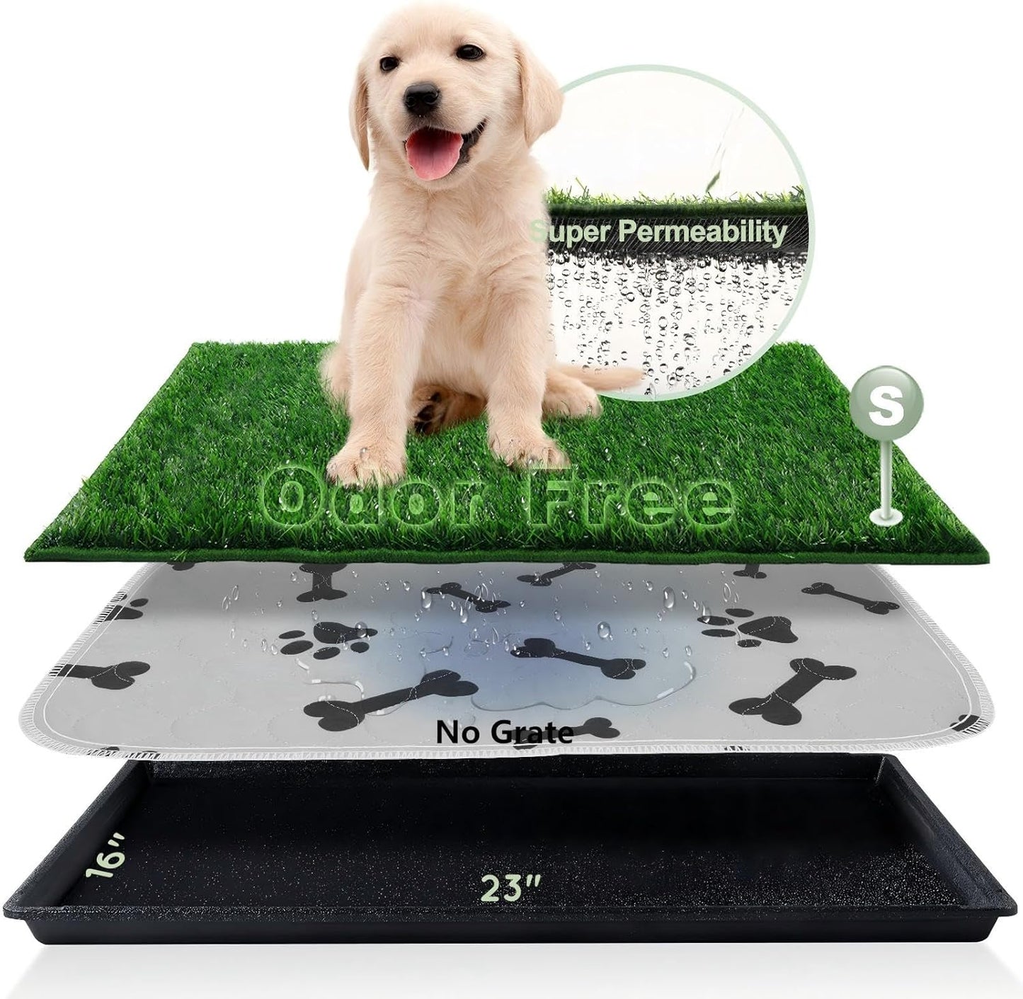 Dog Grass Pad with Tray for Indoor Potty Training Small Dogs