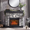 42 in Electric Fireplace with Mantel TV Stand - Farmhouse Heat & Charm