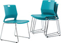 Set of 4 Stylish Blue Stacking Chairs by Sidanli