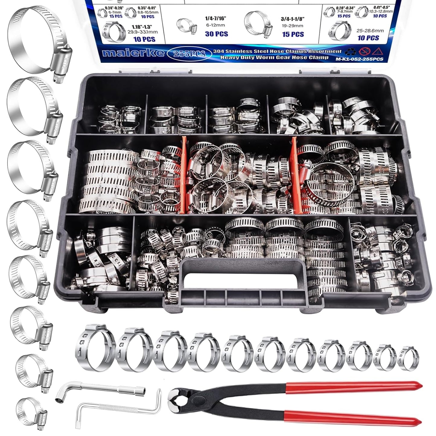 255PCS Hose Clamp Assortment for Versatile Applications