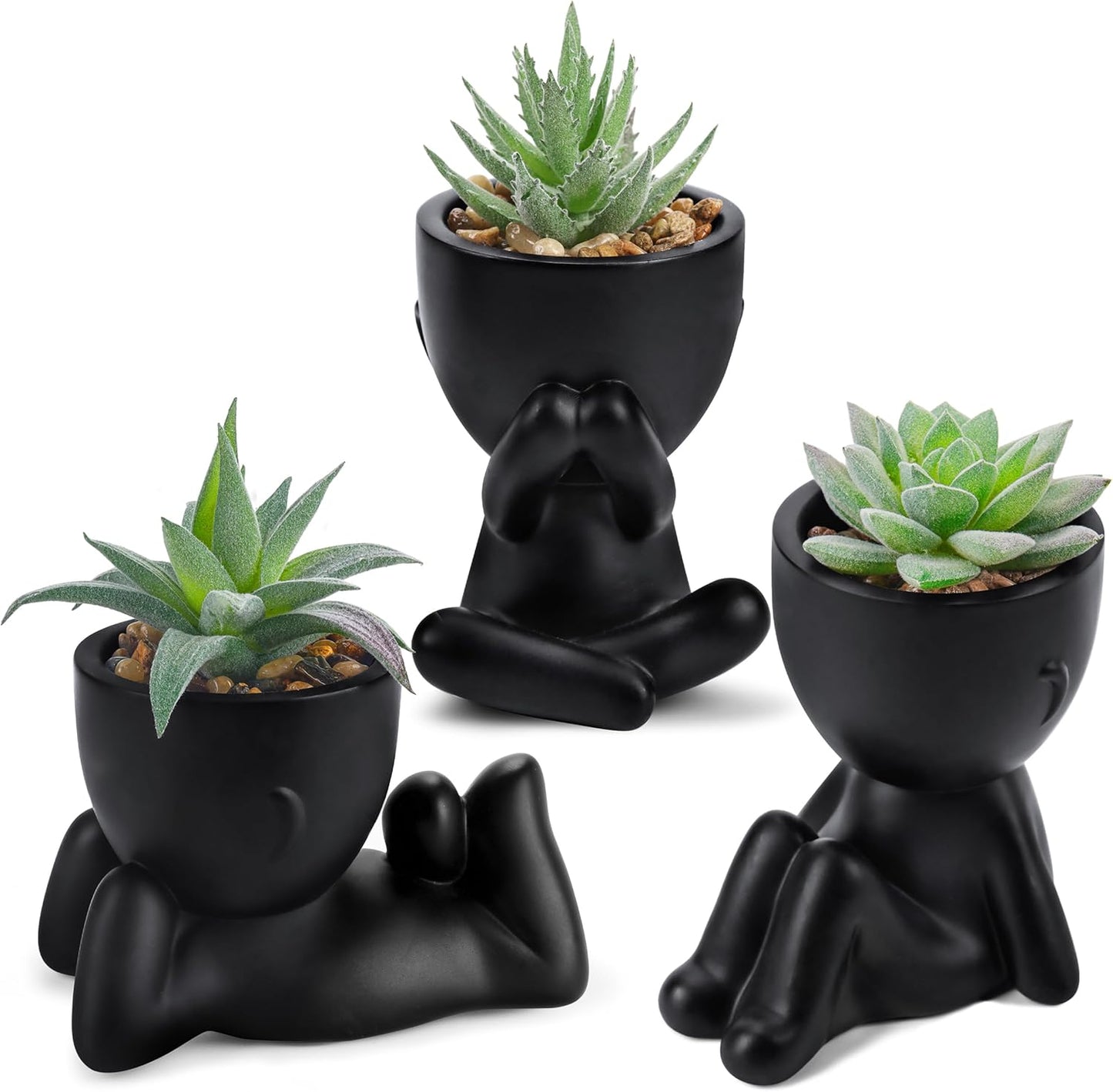 Der Rose 3pcs Fake Succulents - Chic Home Decor