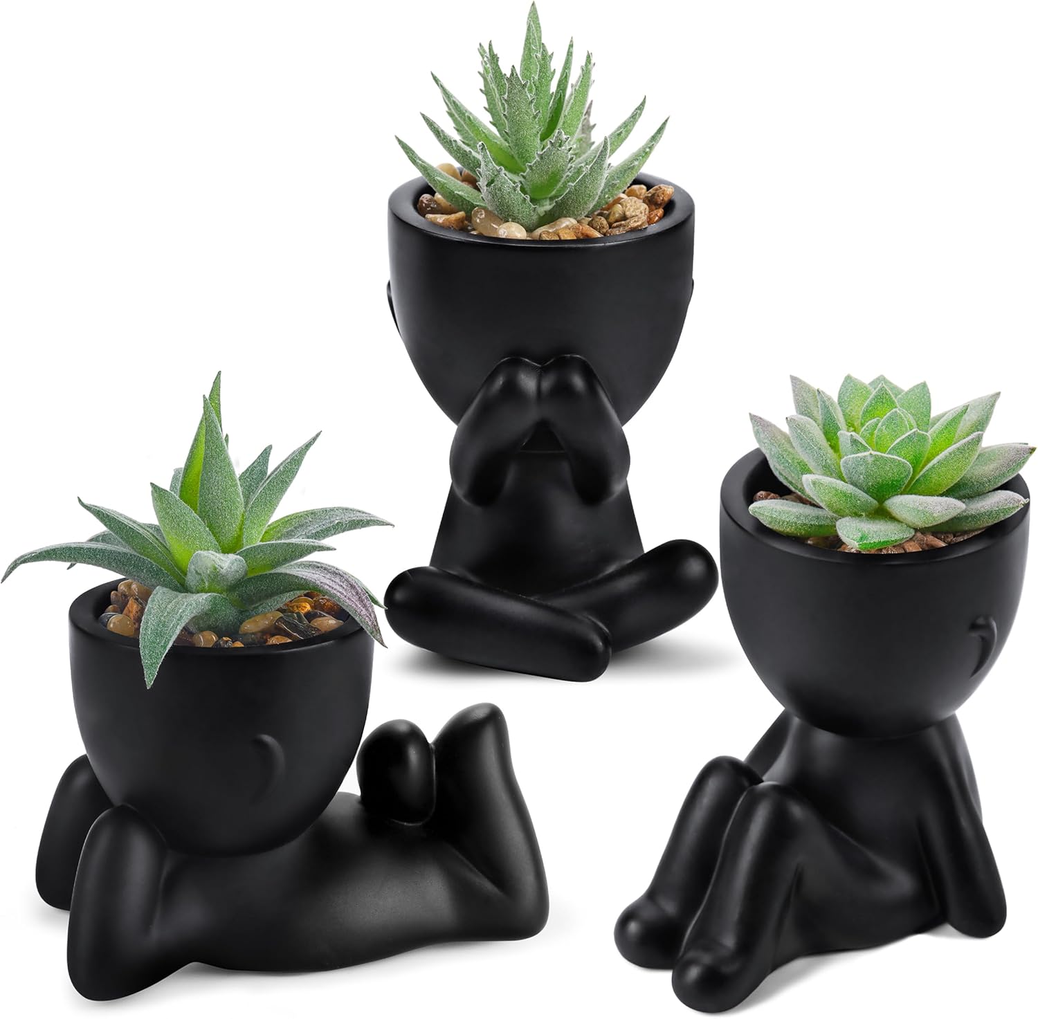 Der Rose 3pcs Fake Succulents - Chic Home Decor