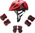 Kids Helmet Knee Elbow Wrist Protective Gear Set for 4-12 Years