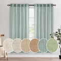 Sea Green Linen Curtains 72 in Length - Semi Sheer Privacy Panels