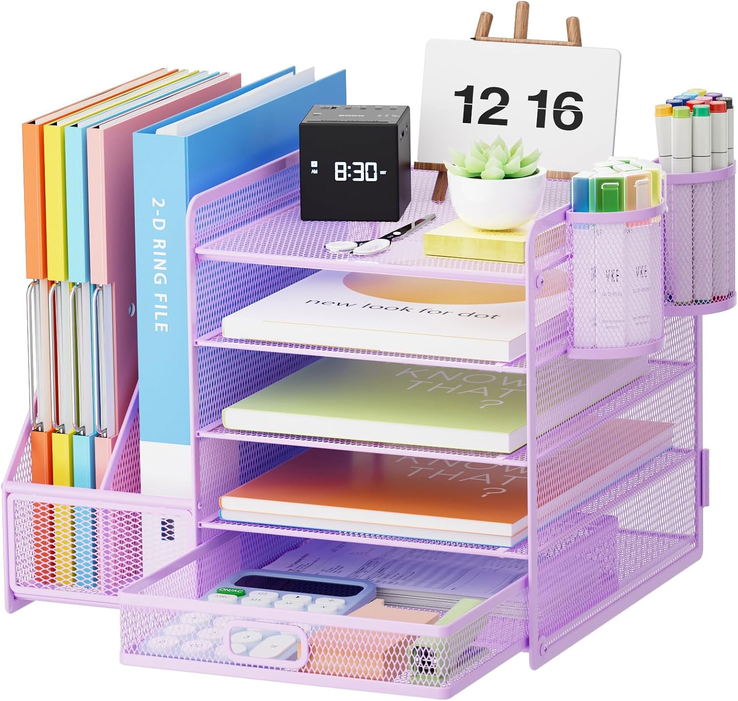 Marbrasse 5-Tier Desk Organizer - Purple