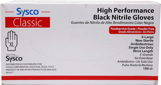 100 Count XL Black Nitrile Gloves for Reliable Protection