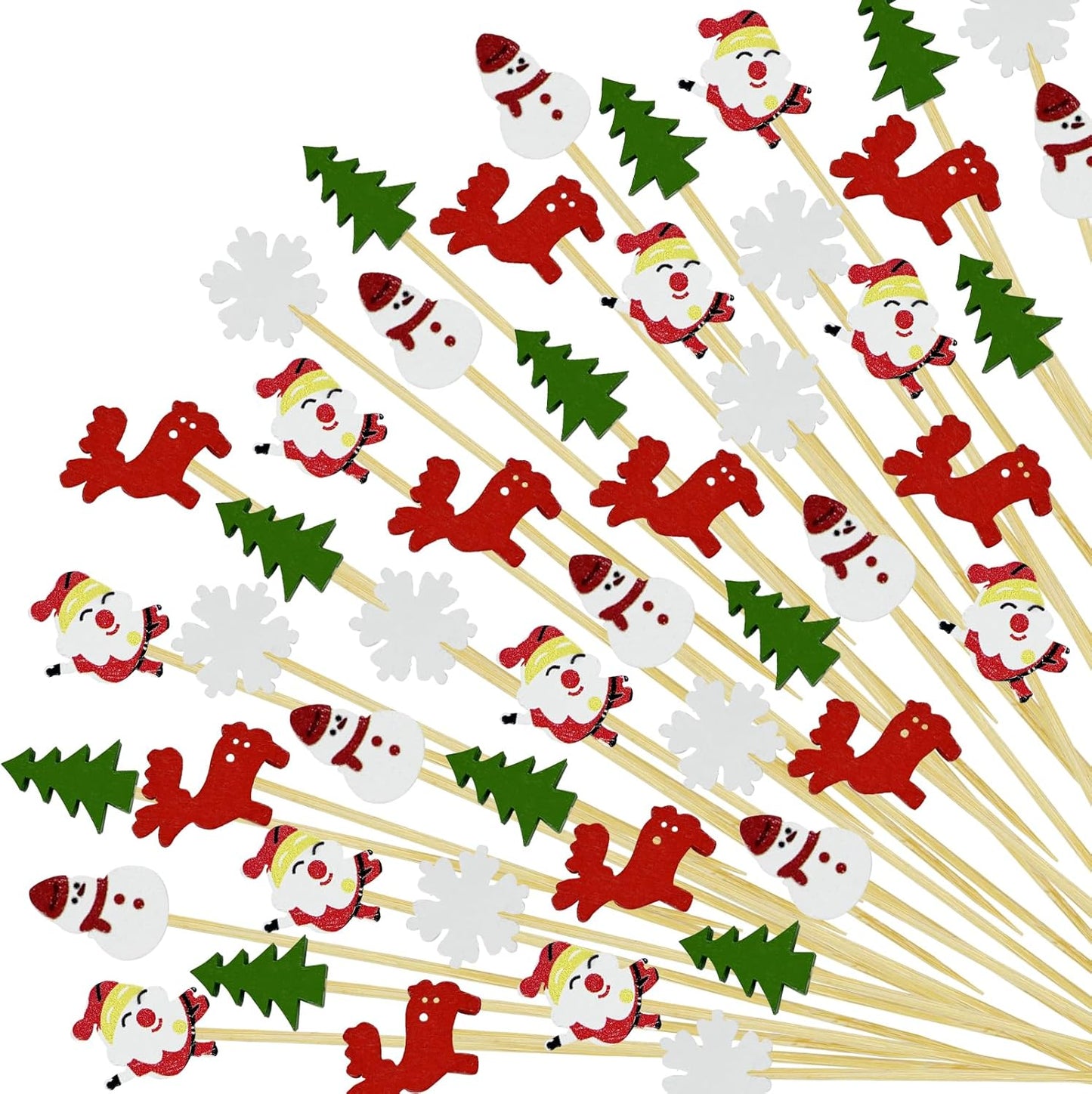Xmas Snowman Cocktail Picks - Festive Party Decor