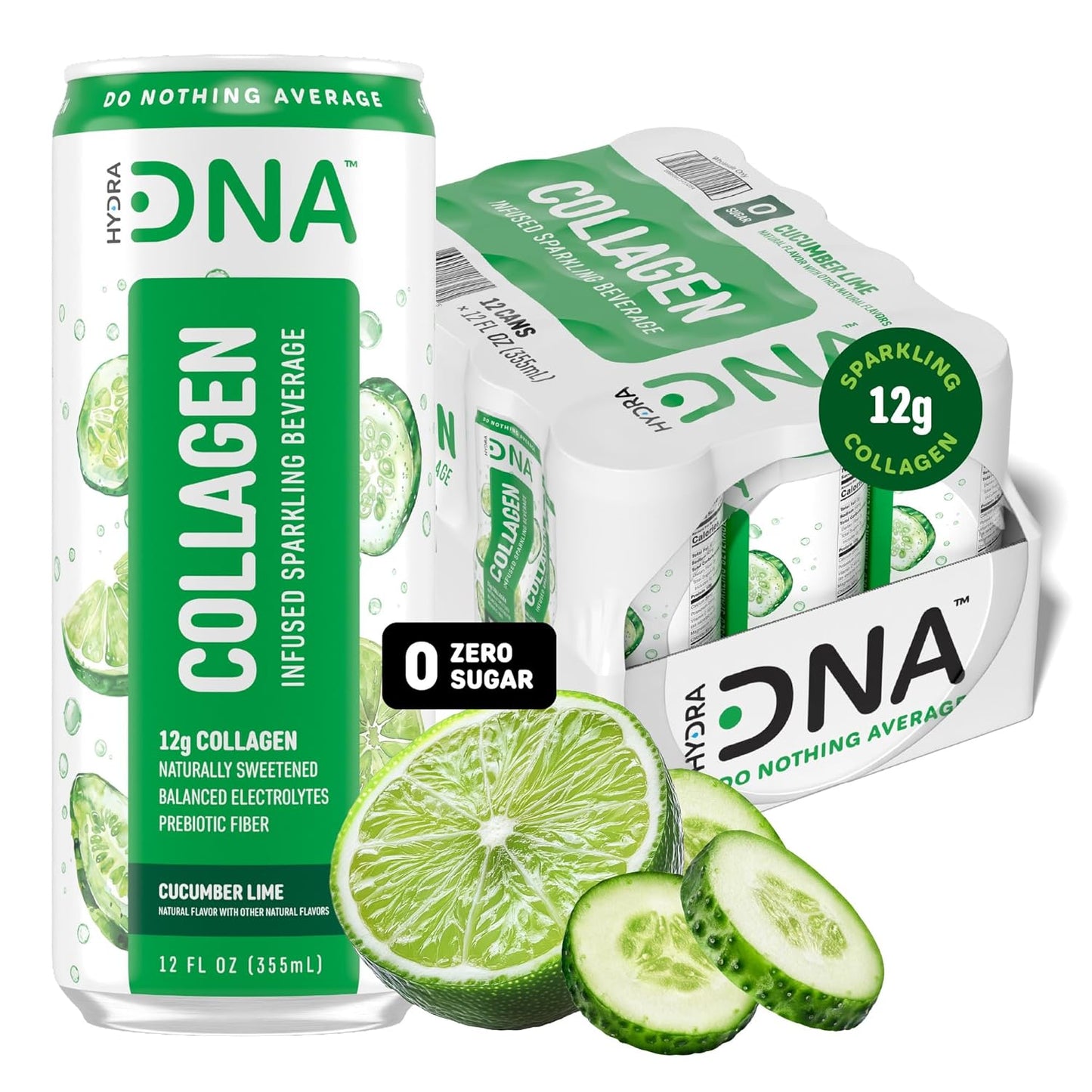 Sparkling Liquid Collagen Protein Water Drink - Cucumber Lime