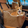 Dog Car Seat for Small Medium Dogs Khaki - Elevated Booster Seat