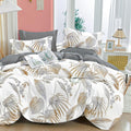 Natural Cotton 3pcs Floral Comforter Set Queen - Reversible