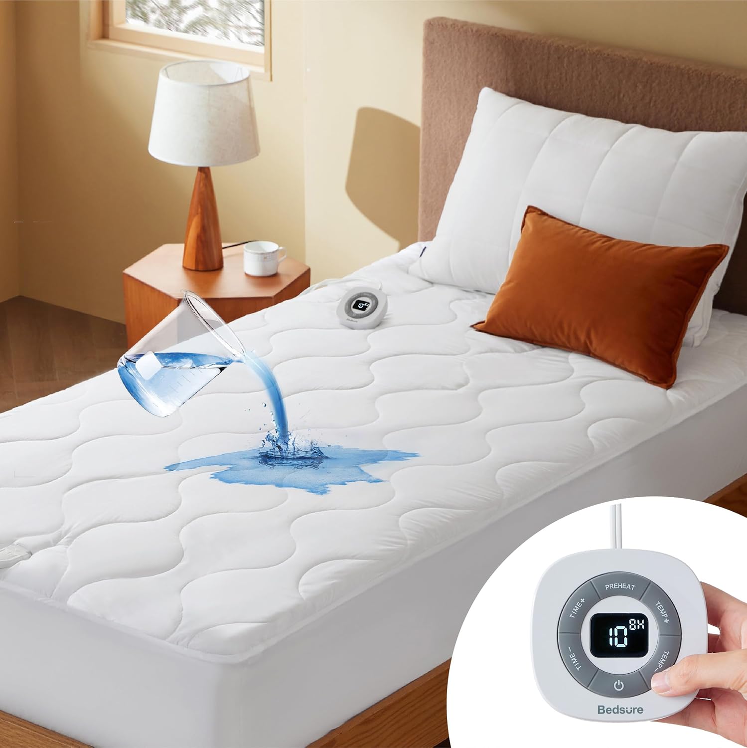 Bedsure Waterproof Heated Mattress Pad Twin for Cozy Comfort