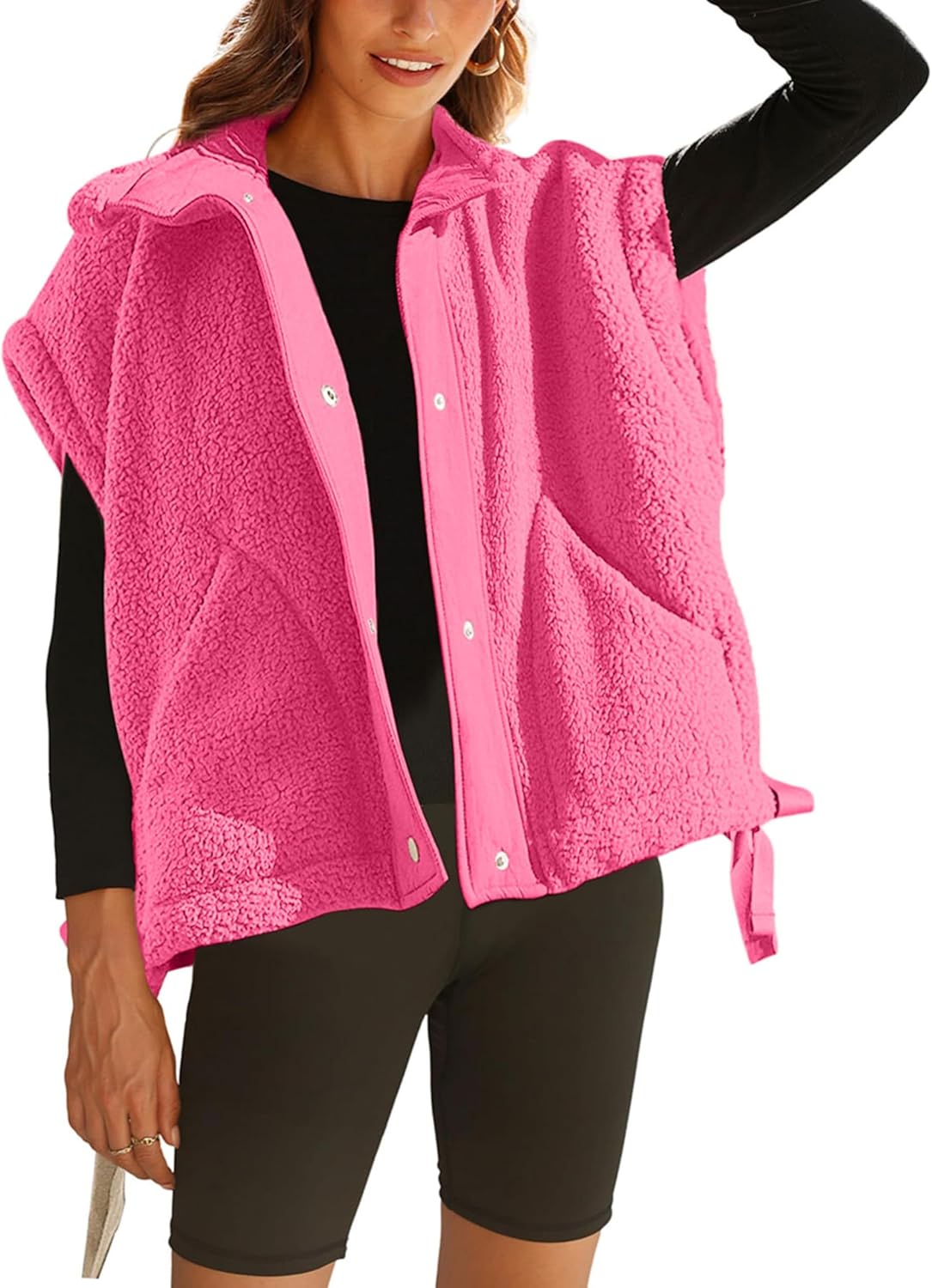 Athlisan Womens Fleece Vest Casual Sleeveless Sherpa Jacket
