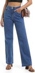 Women's High Waisted Straight Leg Jeans - Stretchy Tummy Control
