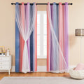 XiDi Girls Blackout Curtains for Bedroom Decor with Rainbow Design