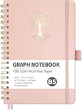 Graph Paper Notebook B5 Grid Spiral Notebook - Durable Leather Cover