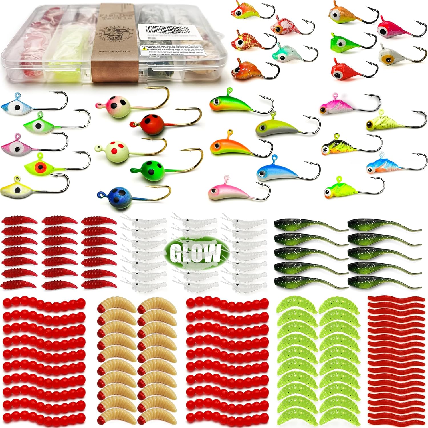 Glow Worm Ice Fishing Kit for Walleye Trout Panfish