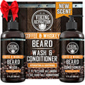 Coffee Whiskey Beard Wash and Conditioner Set - Softens & Strengthens