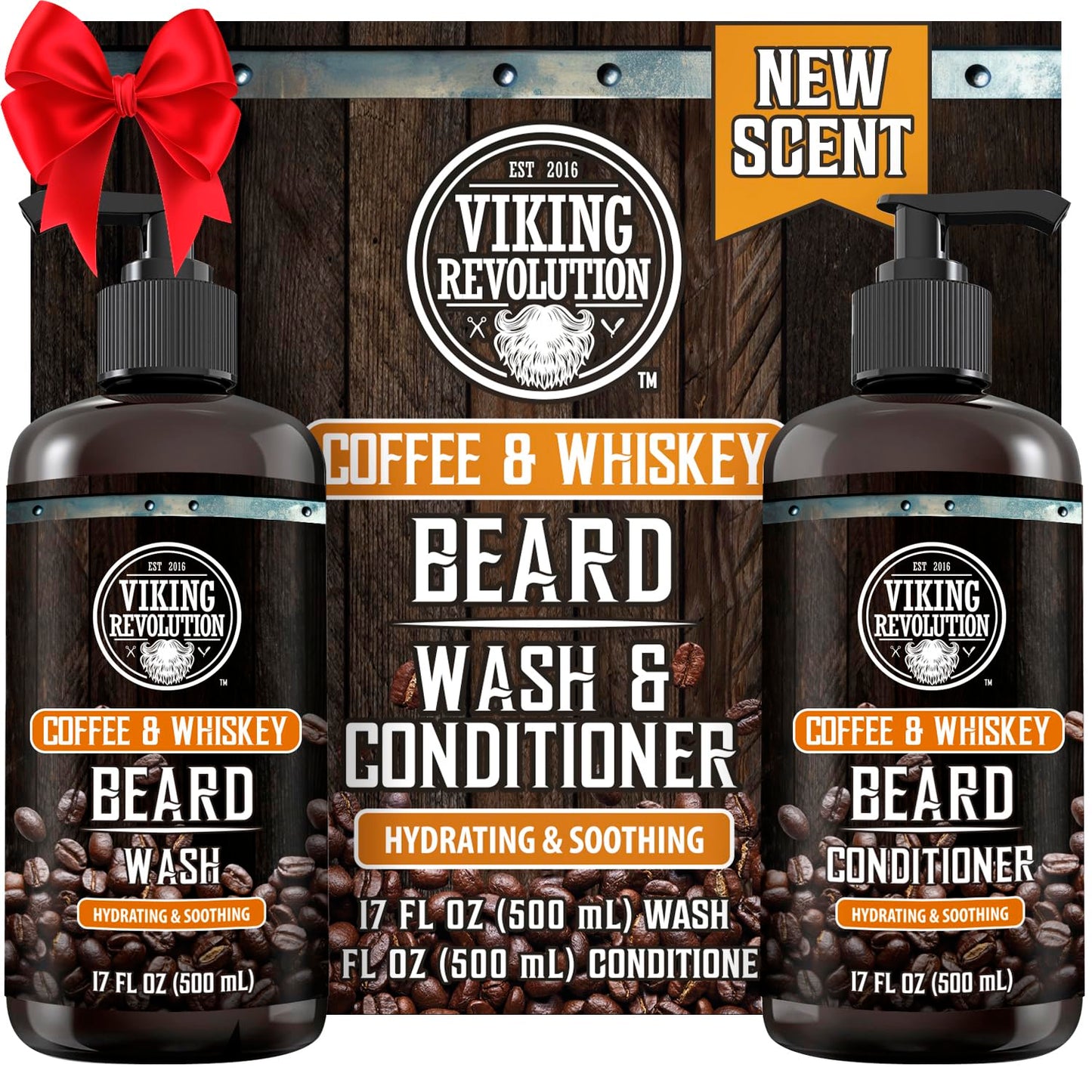 Viking Revolution Coffee Whiskey Beard Wash and Conditioner Set