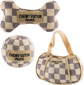 Medium Checker Chewy Vuiton Plush Dog Toys for All Breeds