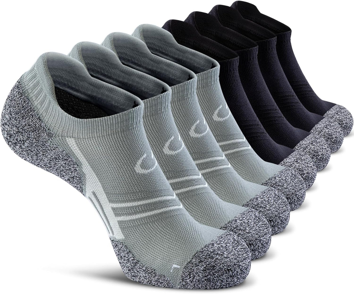 CWVLC No Show Sports Compression Socks for Men Women - 4 Pairs