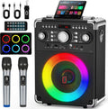 Karaoke Machine with 2 Wireless Microphones - Portable 500W Party