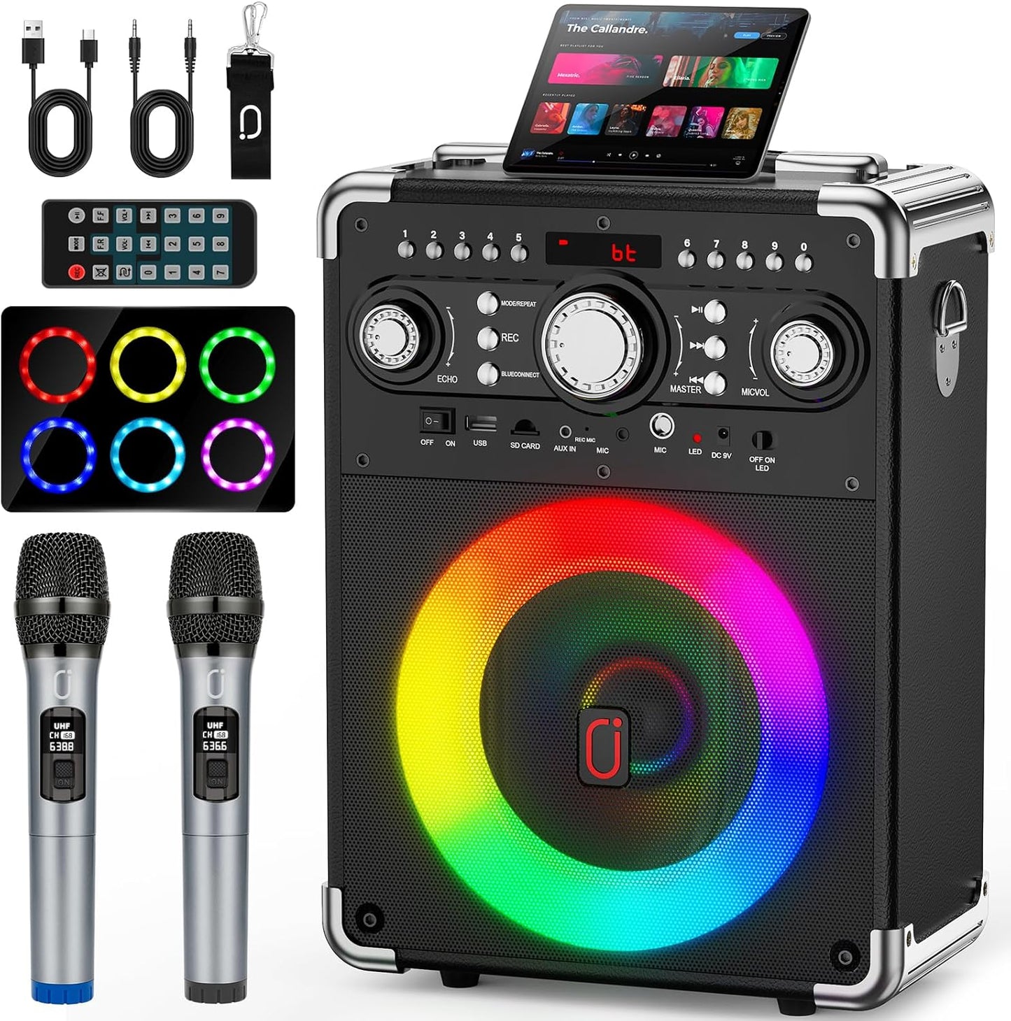 Karaoke Machine with 2 Wireless Microphones for Ultimate Fun