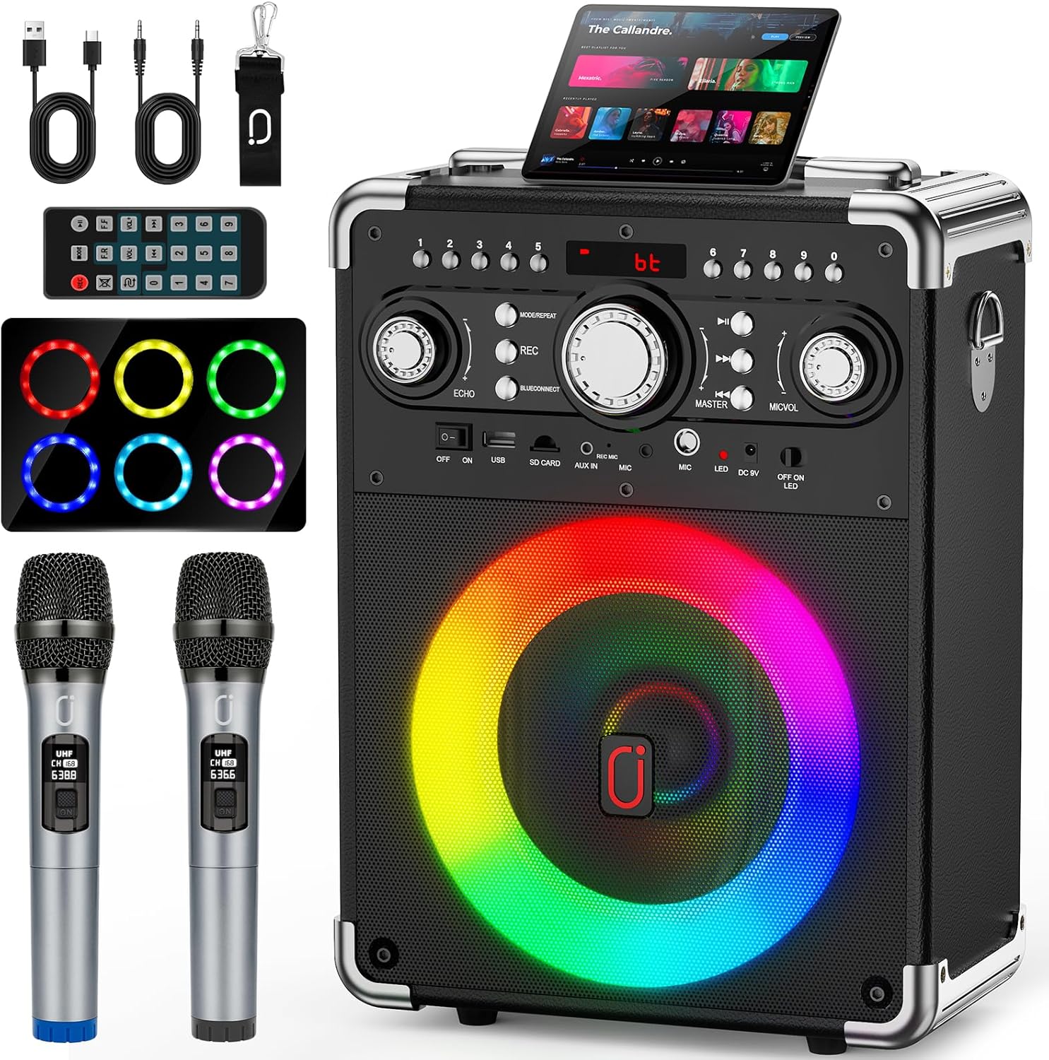 Karaoke Machine with 2 Wireless Microphones for Ultimate Fun