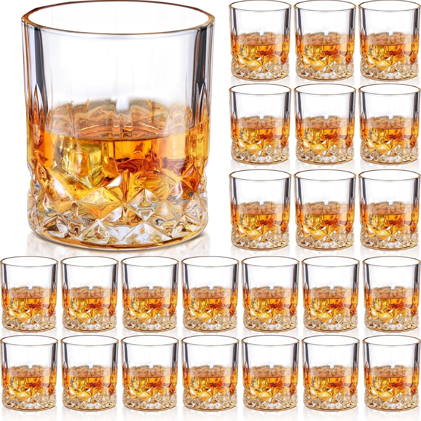 24 Pack 10 oz Whiskey Glasses - Stylish Bulk Set
