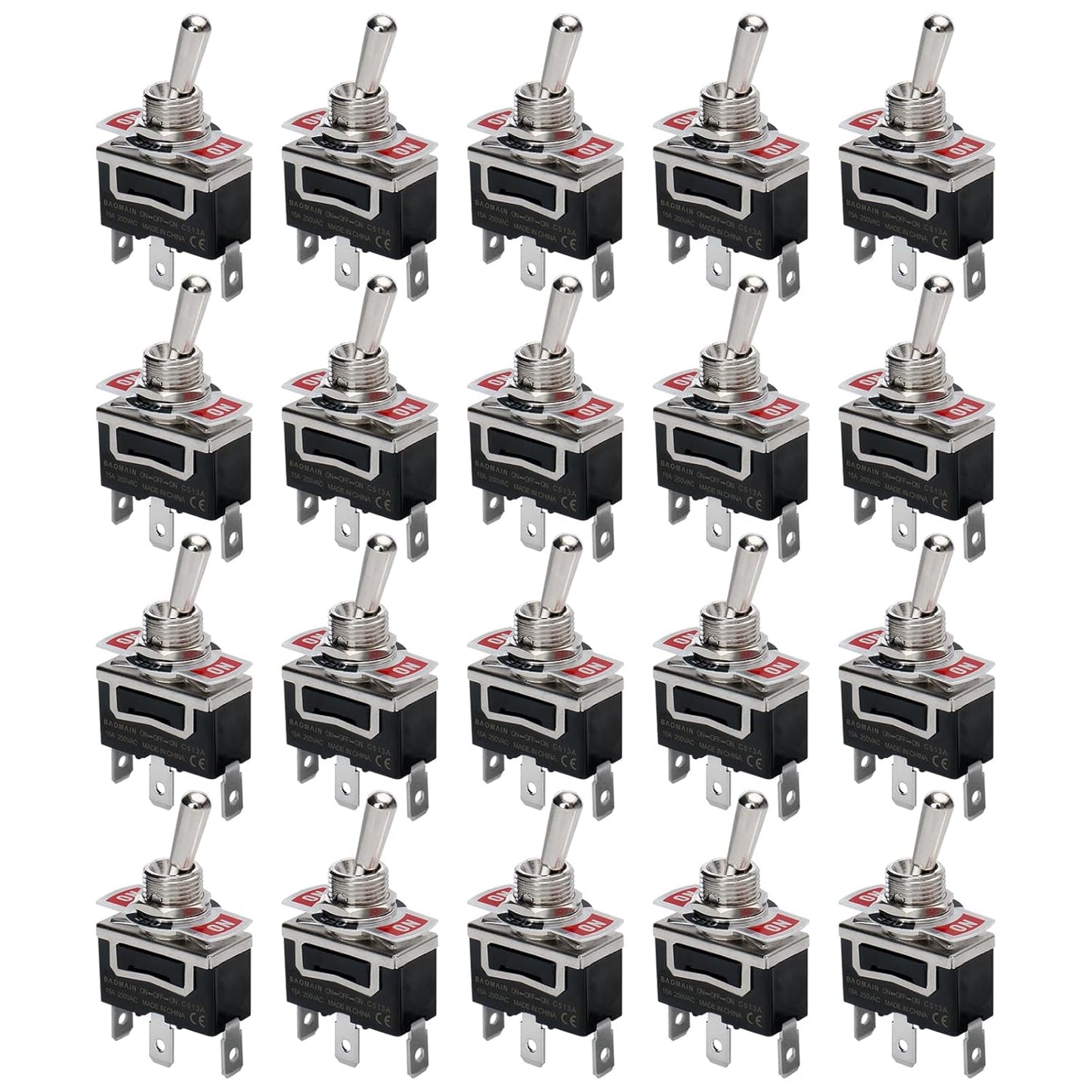 Baomain 20-Pack Toggle Switch for Household Appliances & Projects