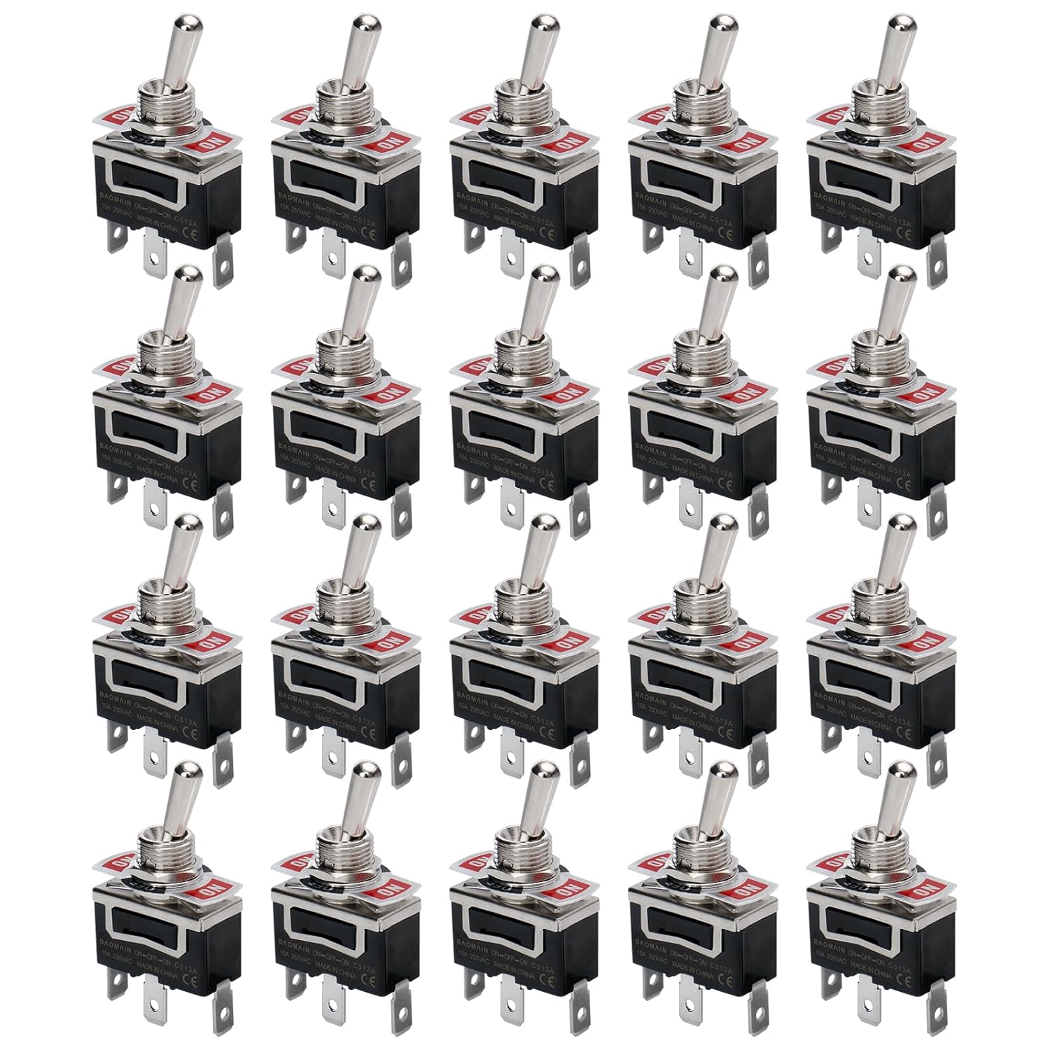 Baomain 20-Pack Toggle Switch for Household Appliances & Projects