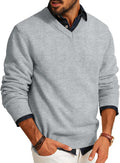 PJ PAUL JONES Mens V Neck Pullover Lightweight Wool Blend Sweater day