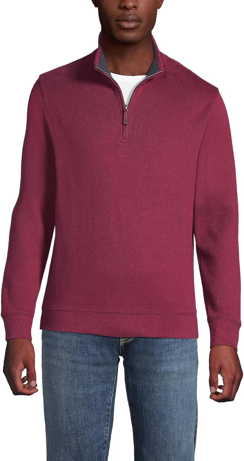 Lands' End Bedford Rib Quarter Zip Pullover Sweater Review