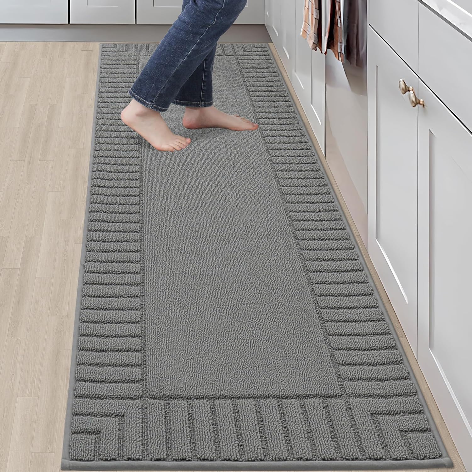 Non-Slip Kitchen Mat with TPR Backing for Safety and Comfort