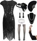 Women's Flapper Dress with Full Accessory Set - Vintage 1920s Look