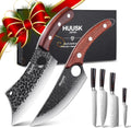 Huusk Japanese Knife Set 6pcs - Professional Kitchen and Butcher Set